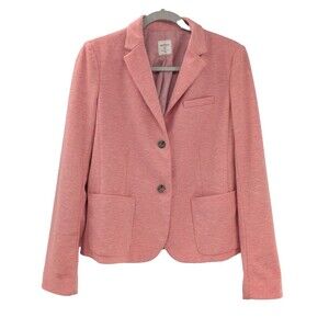 GAP Academy Heathered Pink Classic Button Down Blazer Jacket Pockets Size 10